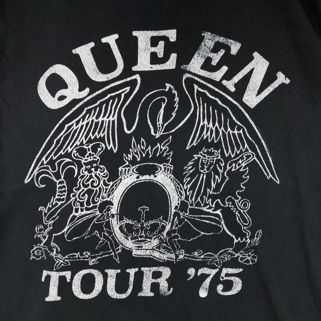 QUEEN Band T-shirt, Men's M size cotton black type Vintage Second Hand