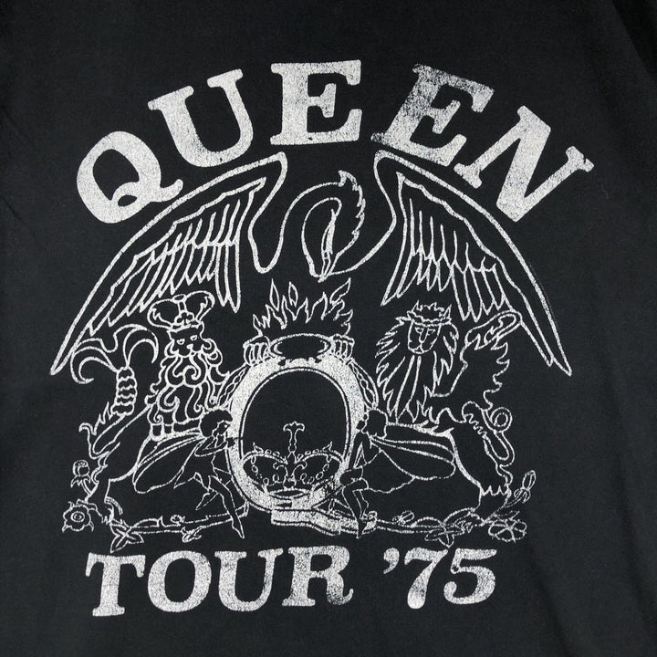 QUEEN Band T-shirt, Men's M size cotton black type Vintage Second Hand