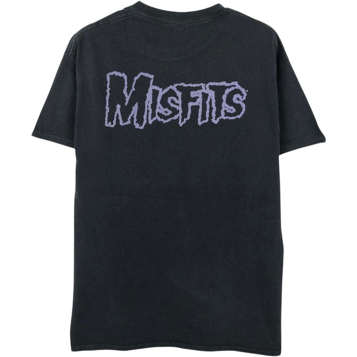 Gildan Misfits Skull Pattern Band T-shirt, Men's M size cotton black type Vintage Second Hand