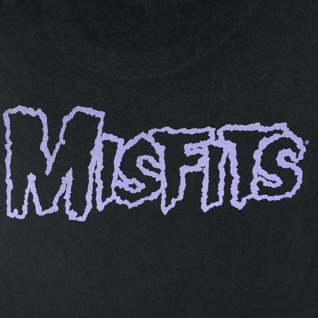 Gildan Misfits Skull Pattern Band T-shirt, Men's M size cotton black type Vintage Second Hand