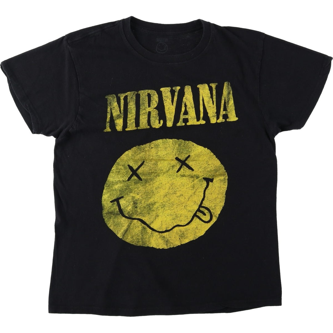 NIRVANA Nirvana Band T-shirt, Band T, Men's M size cotton black type Vintage Second Hand