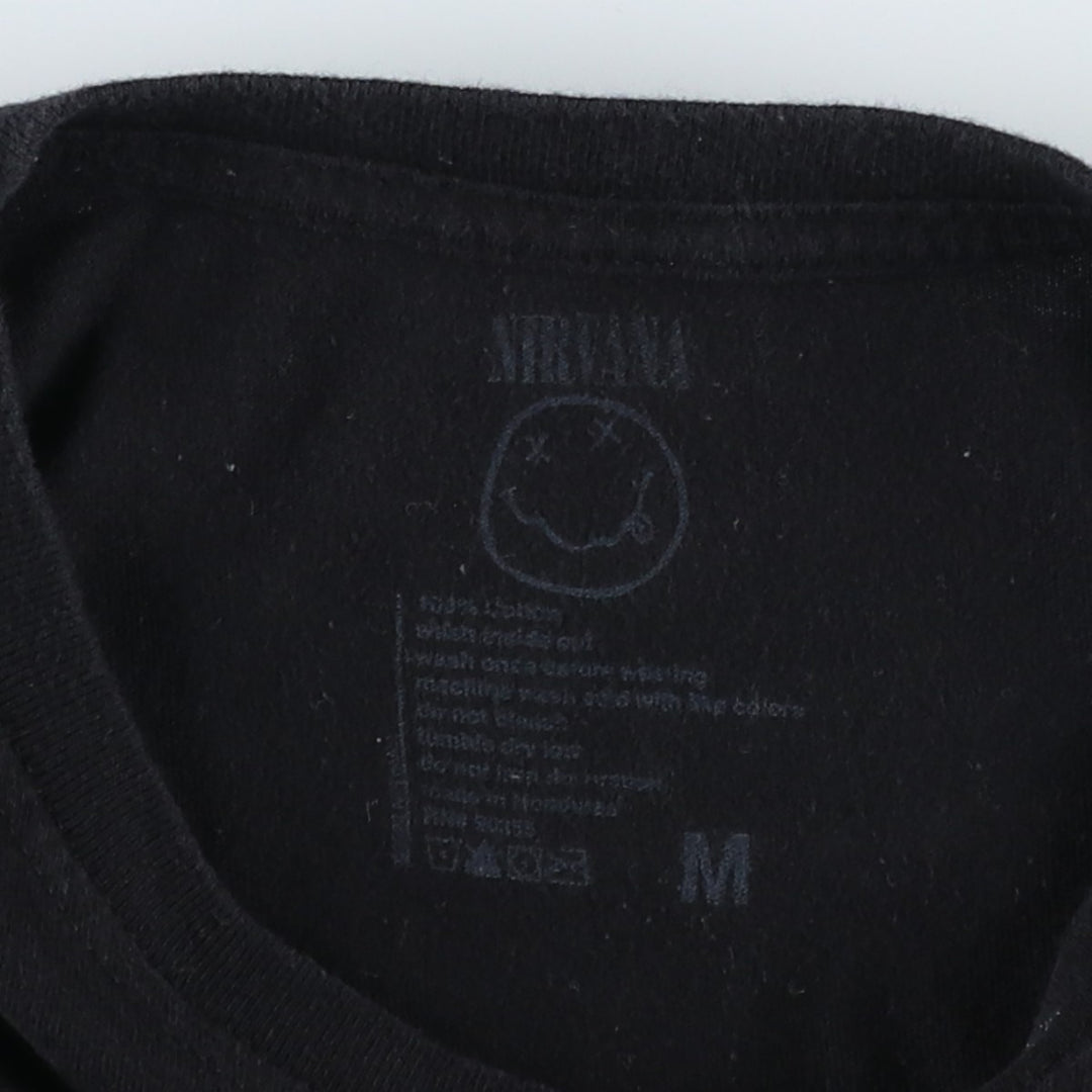 NIRVANA Nirvana Band T-shirt, Band T, Men's M size cotton black type Vintage Second Hand