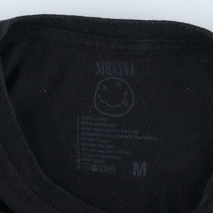 NIRVANA Nirvana Band T-shirt, Band T, Men's M size cotton black type Vintage Second Hand