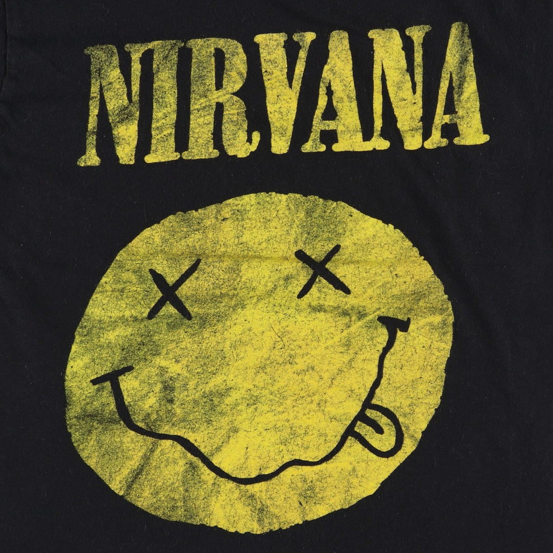 NIRVANA Nirvana Band T-shirt, Band T, Men's M size cotton black type Vintage Second Hand