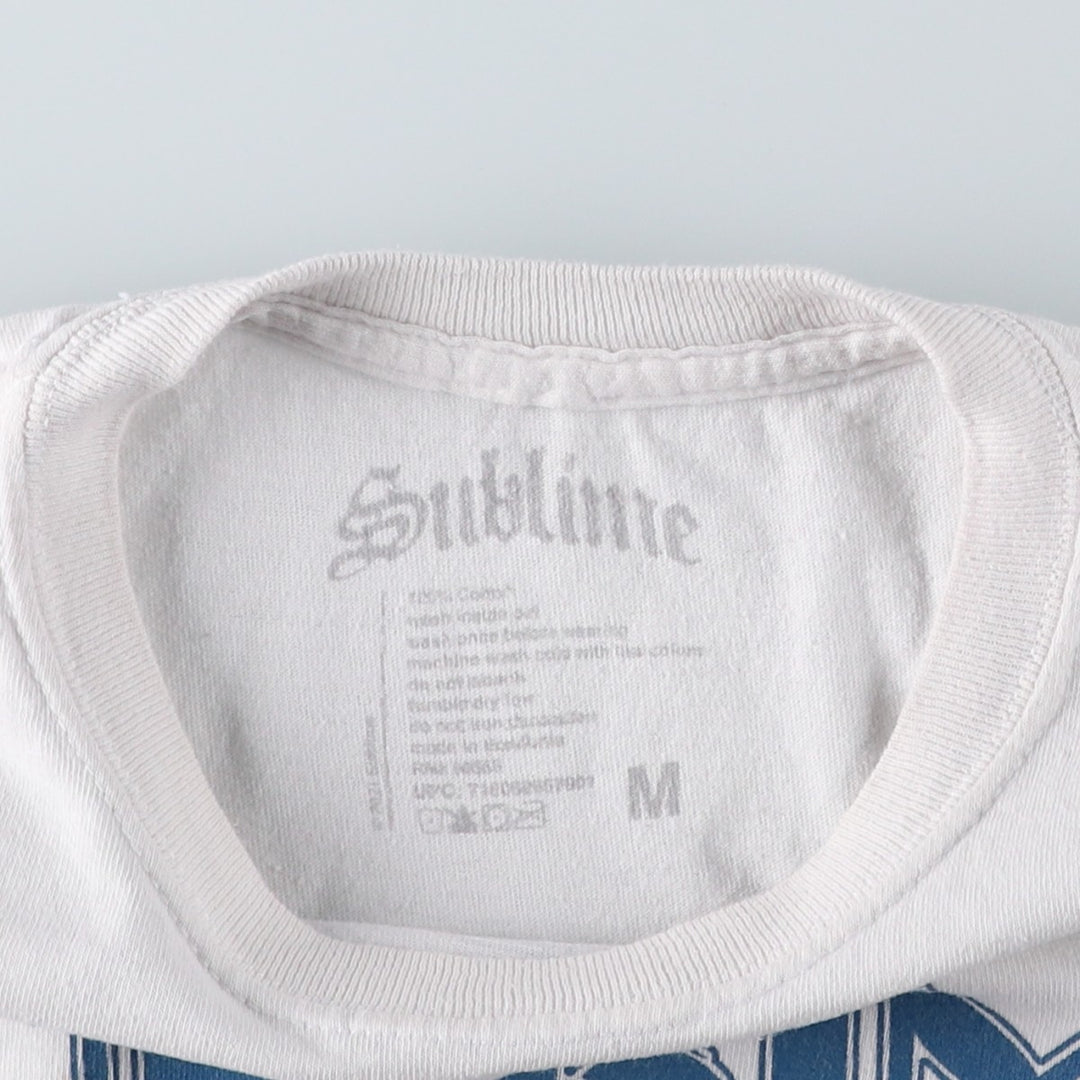 SUBLIME Band T-shirt, Men's M size cotton white type Vintage Second Hand