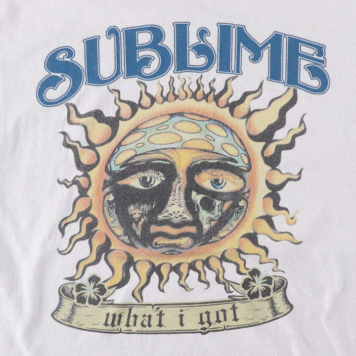 SUBLIME Band T-shirt, Men's M size cotton white type Vintage Second Hand