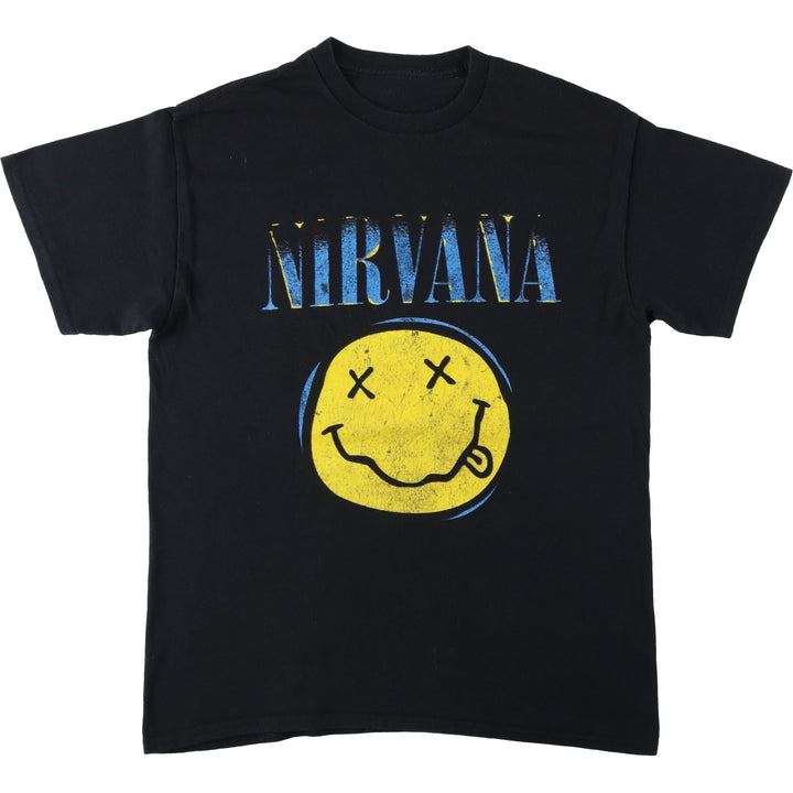 NIRVANA Nirvana Band T-shirt, Band T, Men's M size unclear black type Vintage Second Hand