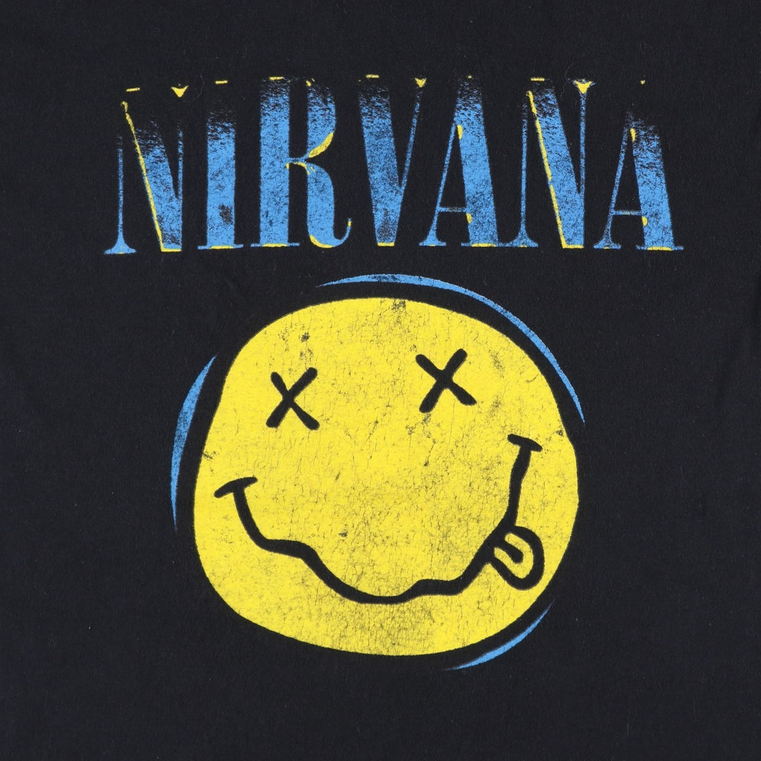 NIRVANA Nirvana Band T-shirt, Band T, Men's M size unclear black type Vintage Second Hand