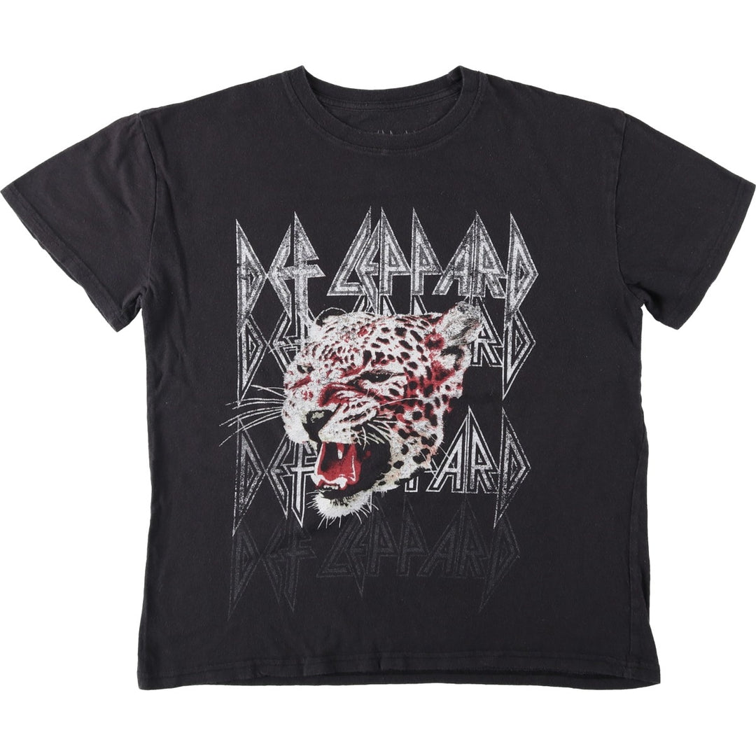 DEF LEPPARD Def Leppard Band T-shirt Band T Men's M size cotton black type Vintage Second Hand