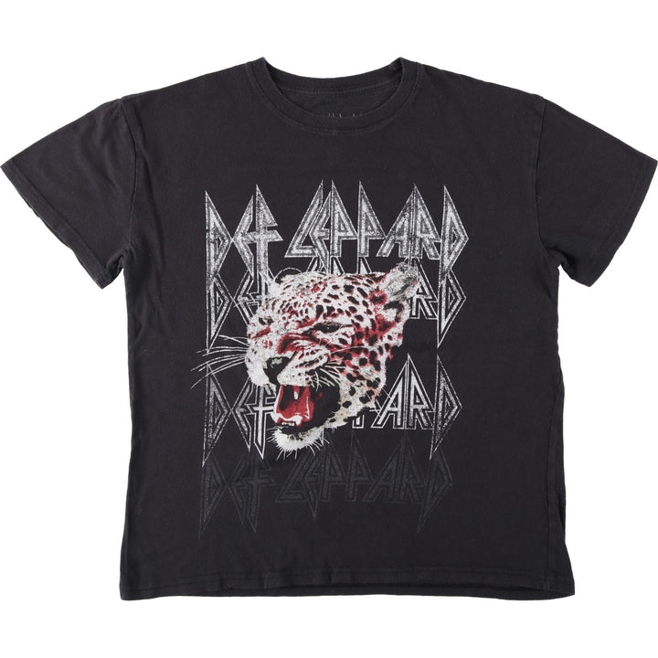 DEF LEPPARD Def Leppard Band T-shirt Band T Men's M size cotton black type Vintage Second Hand
