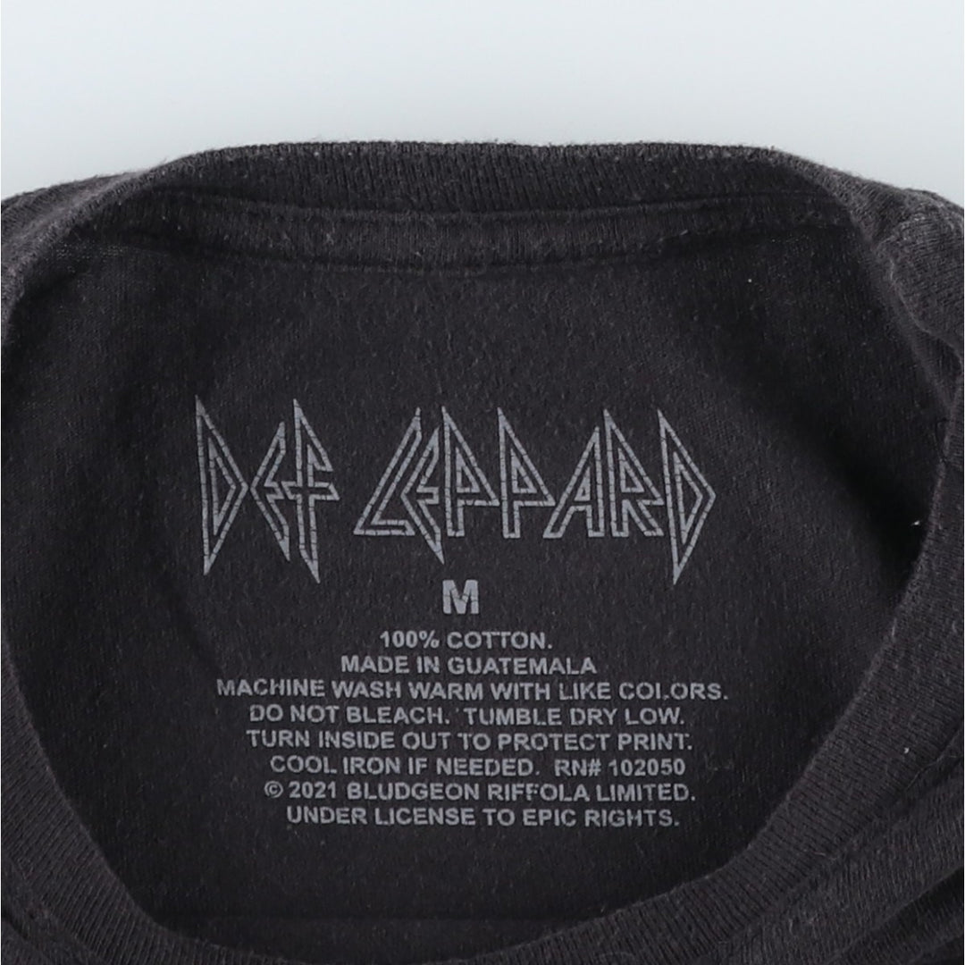 DEF LEPPARD Def Leppard Band T-shirt Band T Men's M size cotton black type Vintage Second Hand