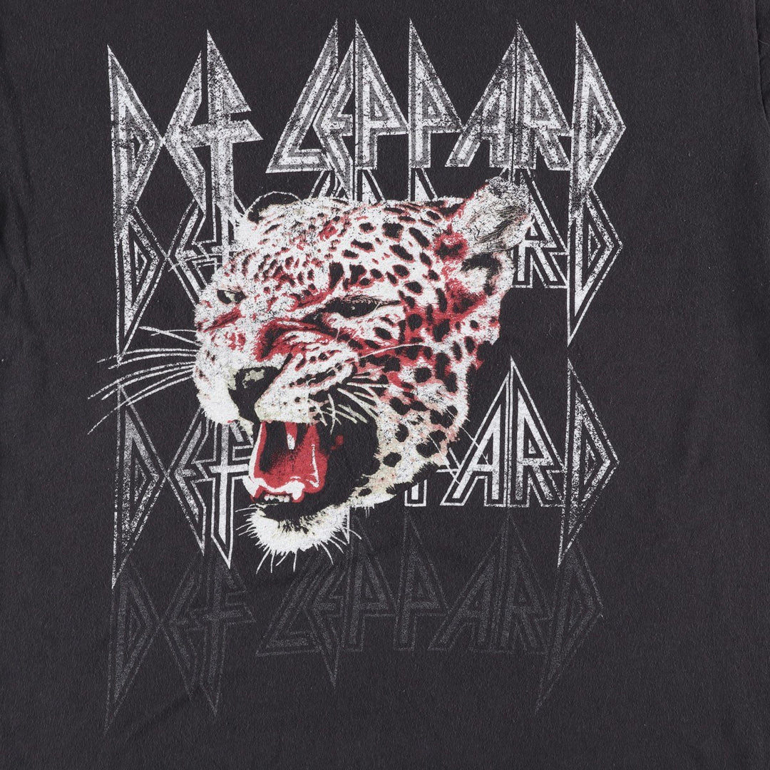 DEF LEPPARD Def Leppard Band T-shirt Band T Men's M size cotton black type Vintage Second Hand