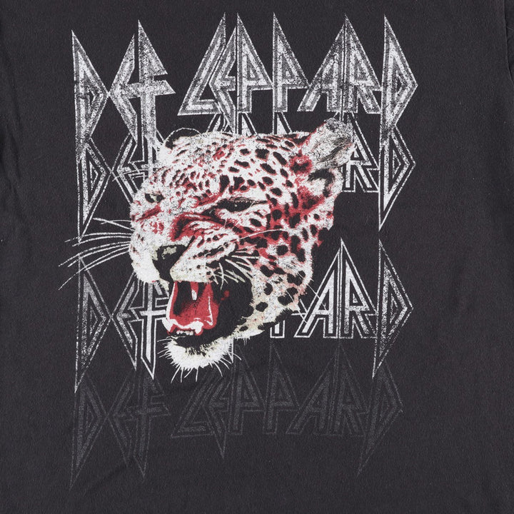 DEF LEPPARD Def Leppard Band T-shirt Band T Men's M size cotton black type Vintage Second Hand