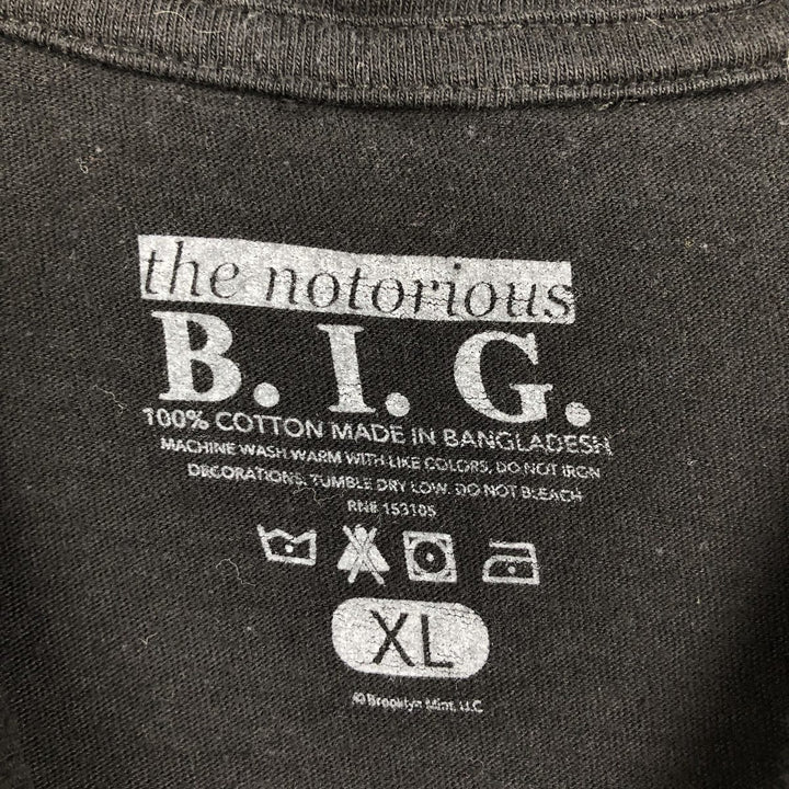 THE NOTORIOUS BIG Notorious BIG Rap T-shirt Rap T Men's XL size cotton black type Vintage Second Hand