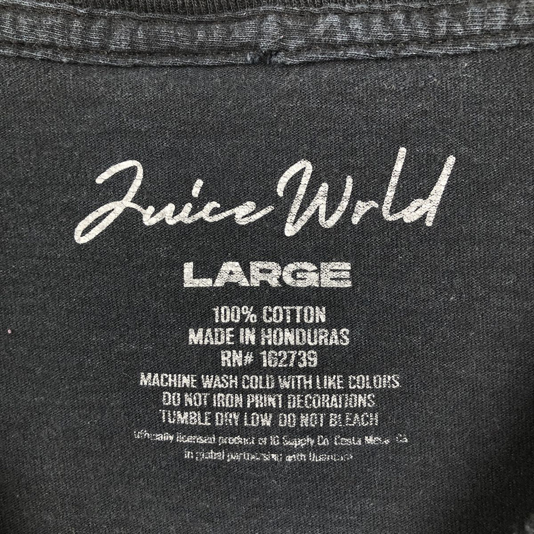 JUICE WRLD Juice World Rap T-shirt Rap T Men's L size cotton black type Vintage Second Hand