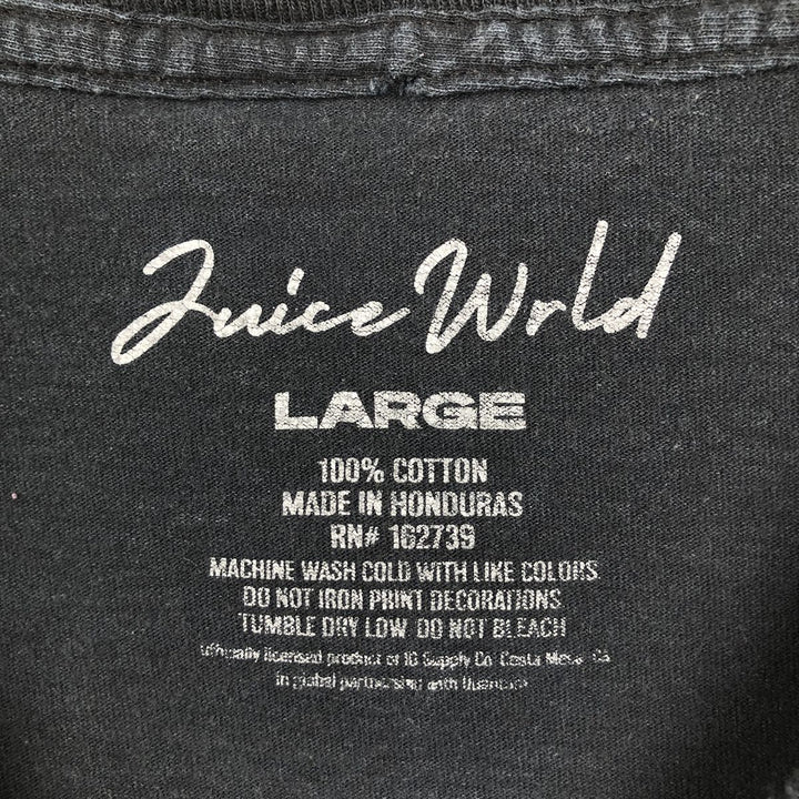 JUICE WRLD Juice World Rap T-shirt Rap T Men's L size cotton black type Vintage Second Hand