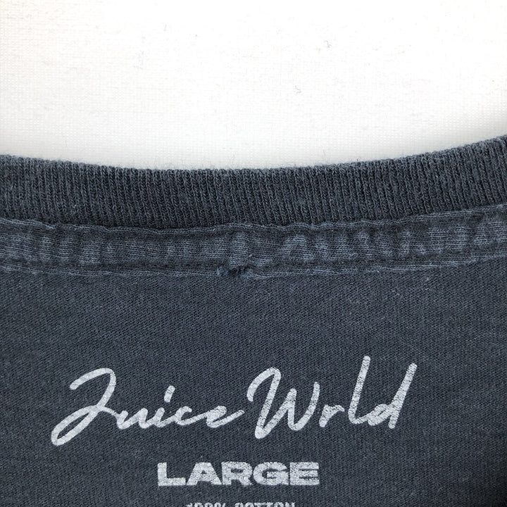 JUICE WRLD Juice World Rap T-shirt Rap T Men's L size cotton black type Vintage Second Hand