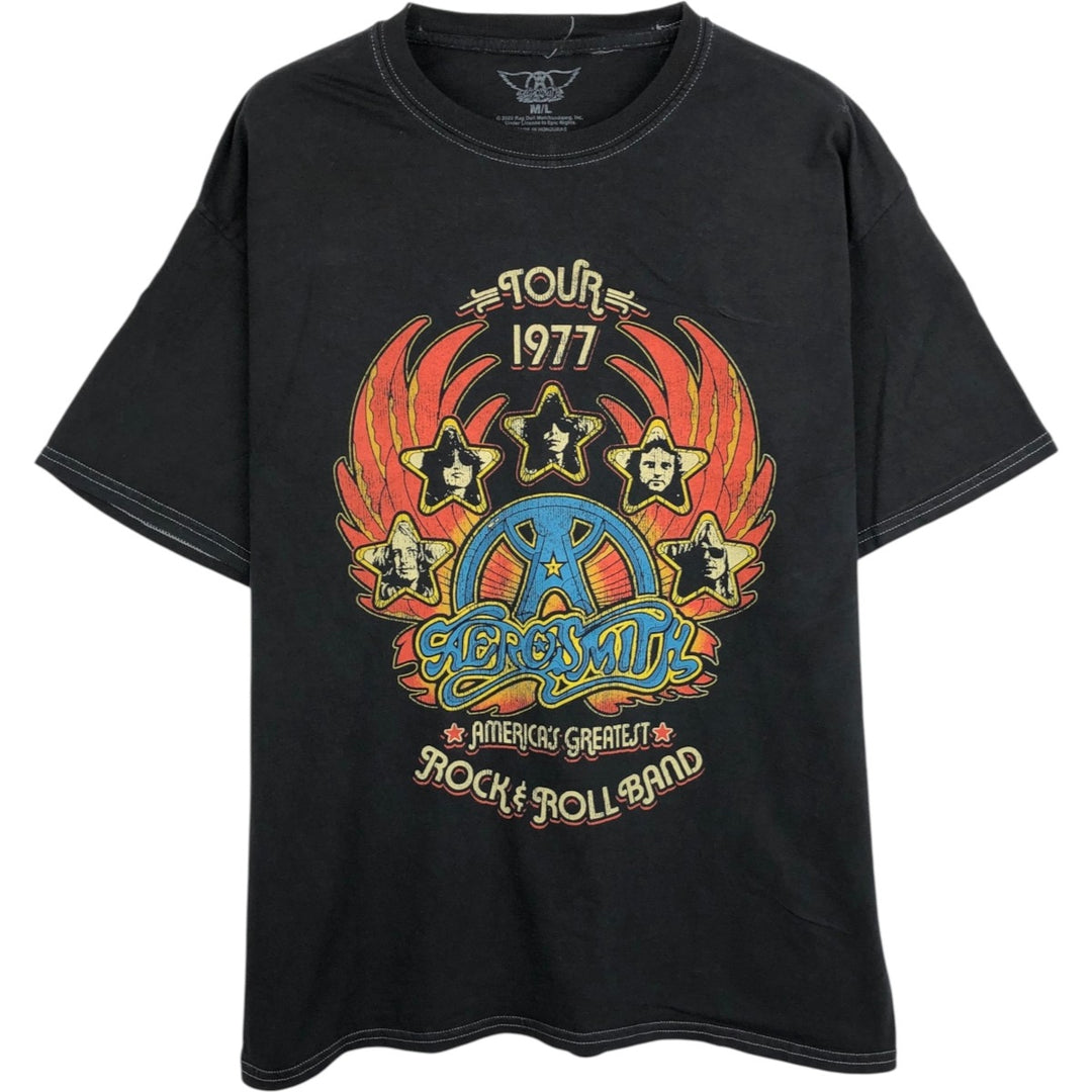 AEROSMITH Aerosmith Band T-Shirt, Men's Size M cotton black type Vintage Second Hand