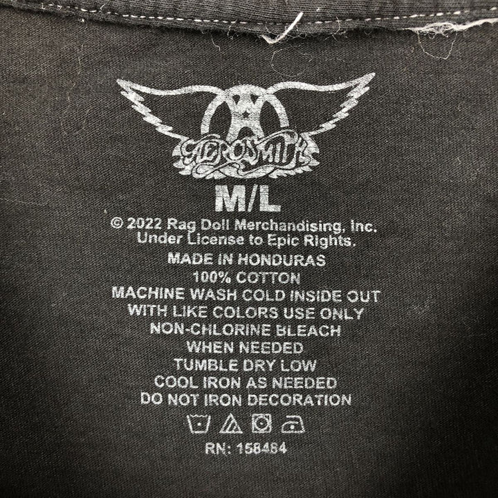 AEROSMITH Aerosmith Band T-Shirt, Men's Size M cotton black type Vintage Second Hand
