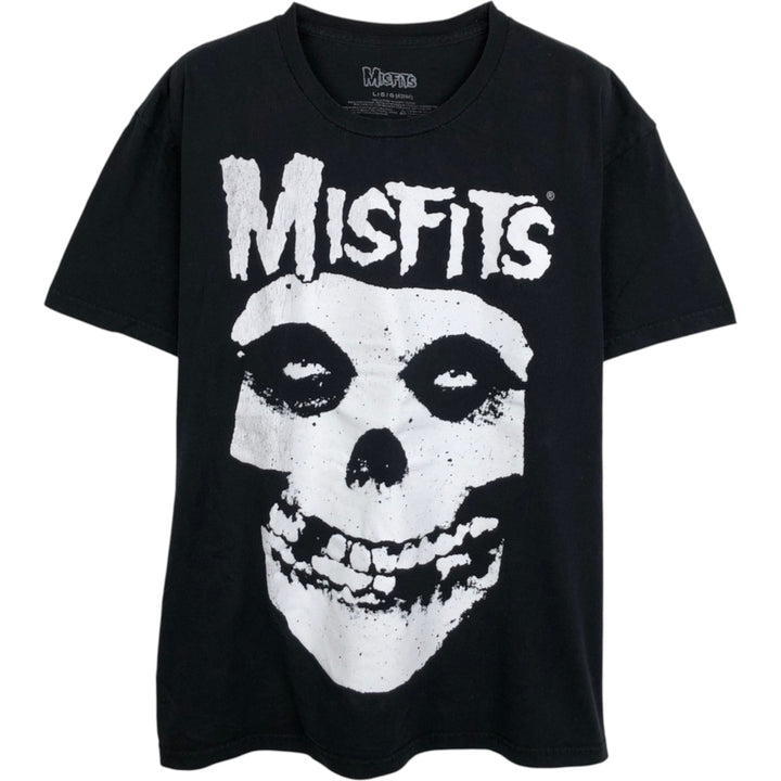 MISFITS Skull Pattern Band T-Shirt (Men's Size L, Short Sleeve) cotton black type Vintage Second Hand