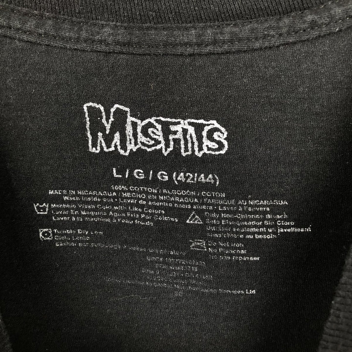 MISFITS Skull Pattern Band T-Shirt (Men's Size L, Short Sleeve) cotton black type Vintage Second Hand