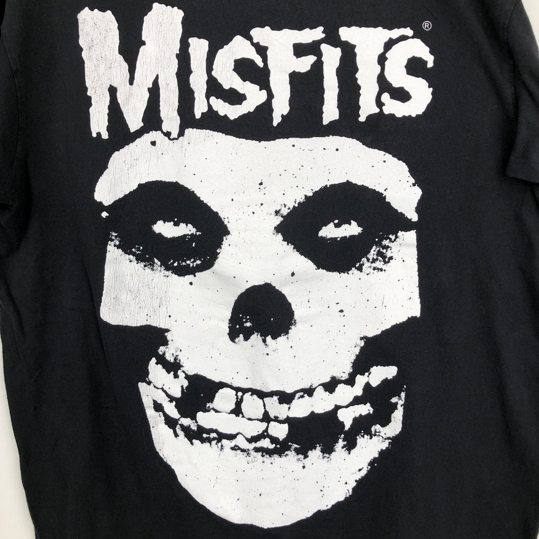 MISFITS Skull Pattern Band T-Shirt (Men's Size L, Short Sleeve) cotton black type Vintage Second Hand