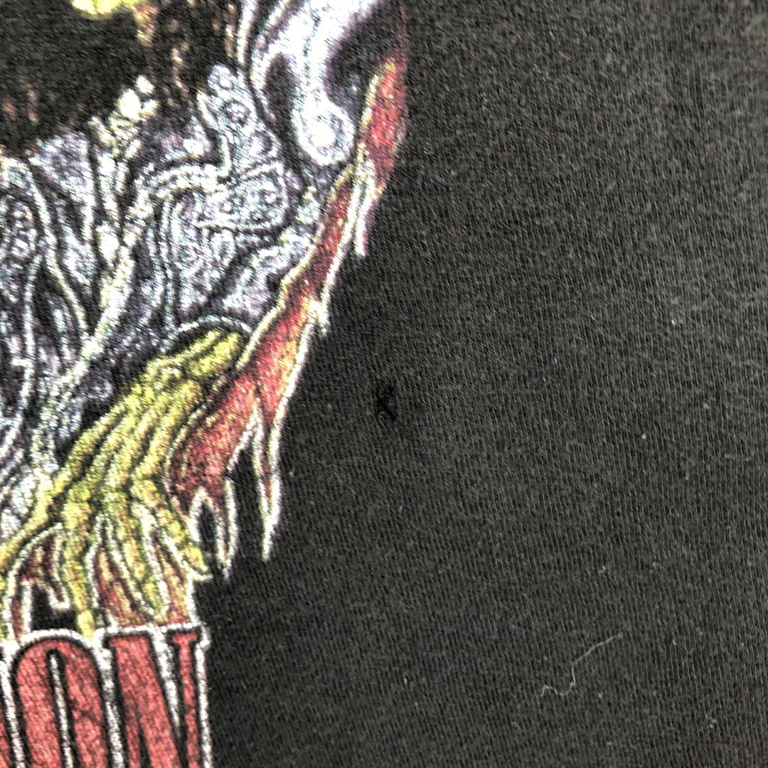 GUNS N' ROSES Skull Pattern Band T-shirt, Men's XL size cotton black type Vintage Second Hand