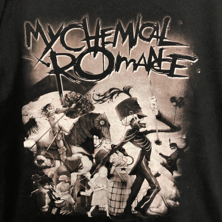 MY CHEMICAL ROMANCE Skull Pattern Band T-Shirt (Men's Size L) unclear black type Vintage Second Hand