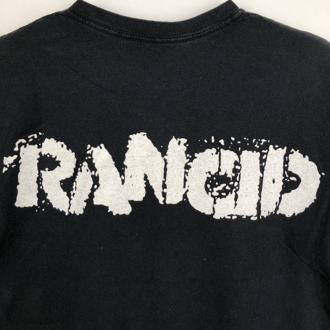 RANCID band t-shirt, men's size M (equivalent) unclear black type Vintage Second Hand