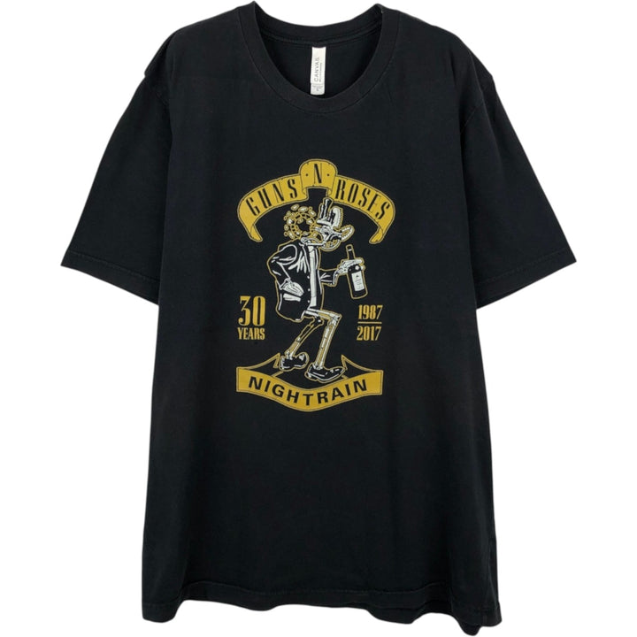 Canvas Guns N' Roses band t-shirt, men's size XL. cotton black type Vintage Second Hand