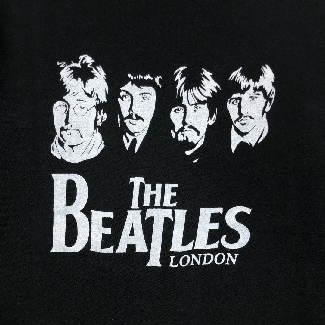 famona THE BEATLES Band T-shirt (Men's size L) cotton black type Vintage Second Hand