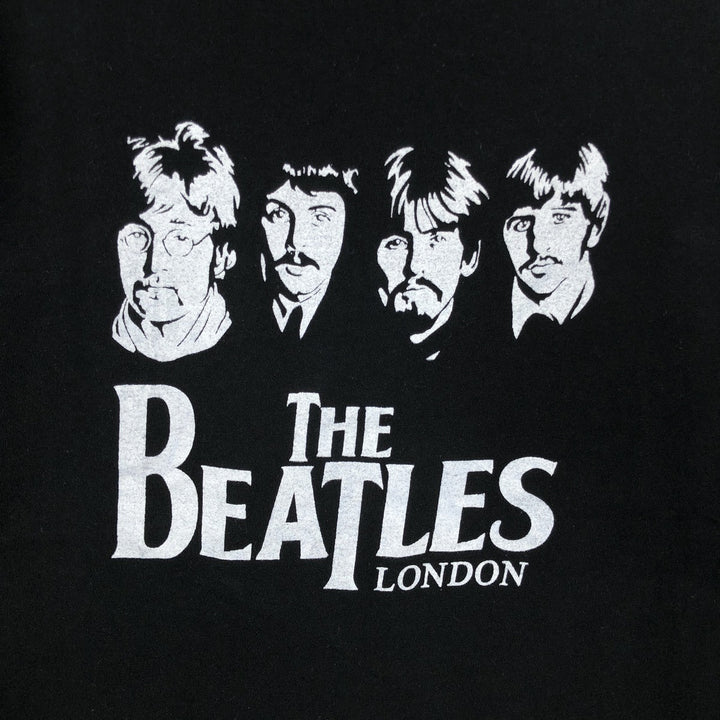 famona THE BEATLES Band T-shirt (Men's size L) cotton black type Vintage Second Hand