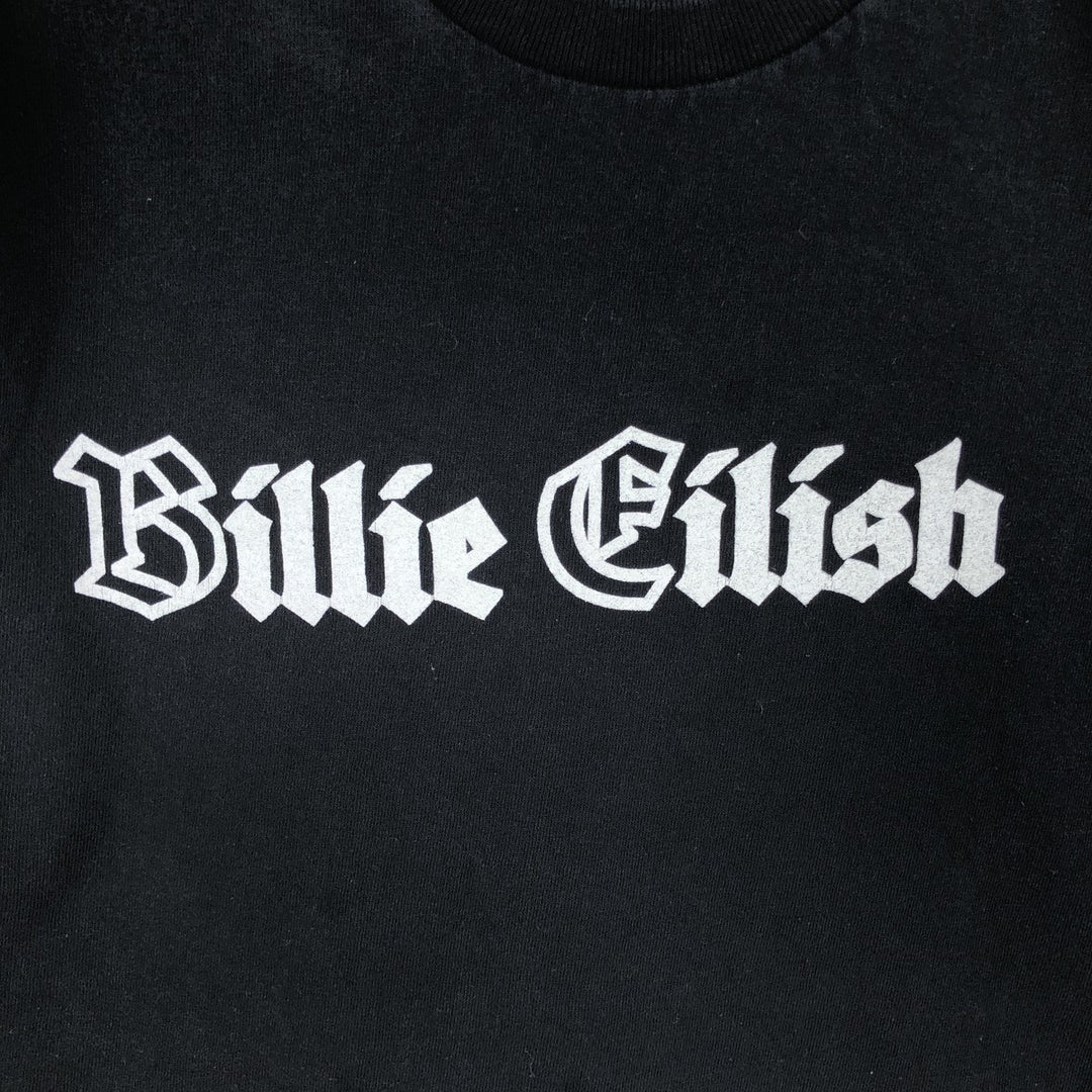 BILLIE EILISH Billie Eilish Band T-shirt Band T Men's M size unclear black type Vintage Second Hand