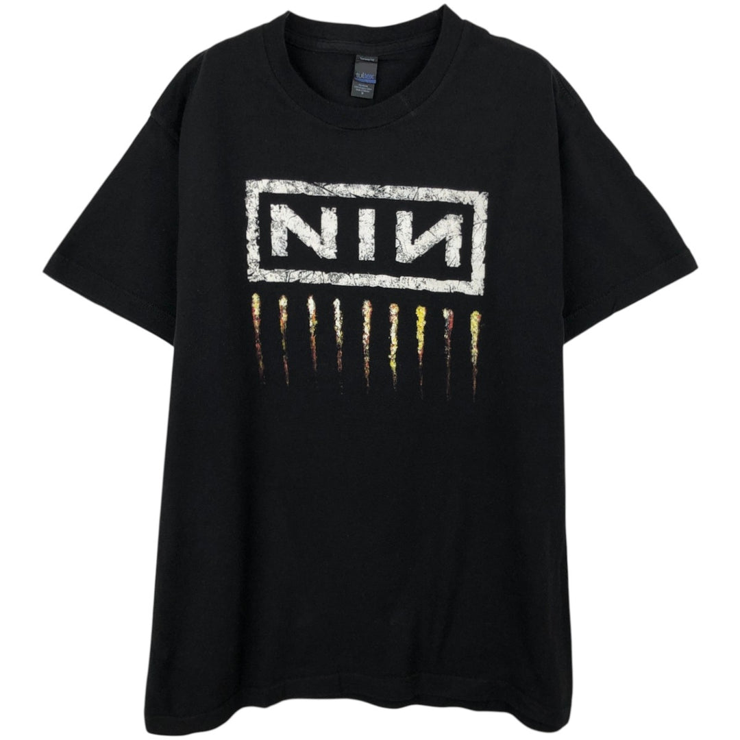 TULTEX NINE INCHI NAILS Band T-shirt (Men's size M) cotton black type Vintage Second Hand