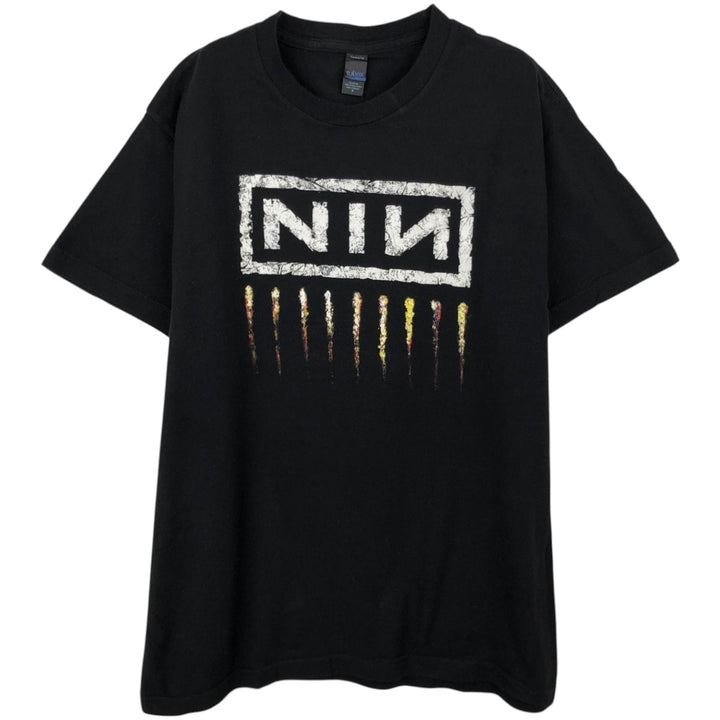 TULTEX NINE INCHI NAILS Band T-shirt (Men's size M) cotton black type Vintage Second Hand