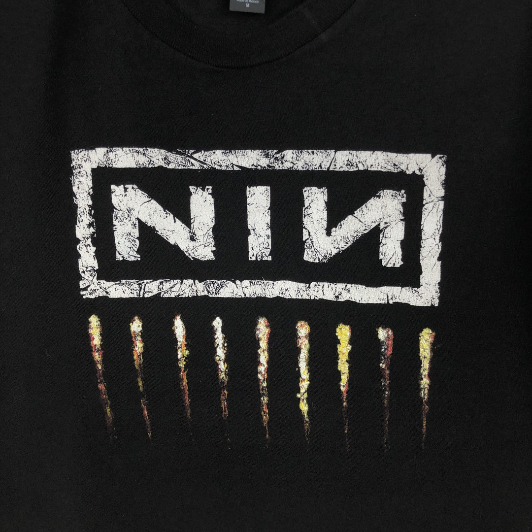 TULTEX NINE INCHI NAILS Band T-shirt (Men's size M) cotton black type Vintage Second Hand