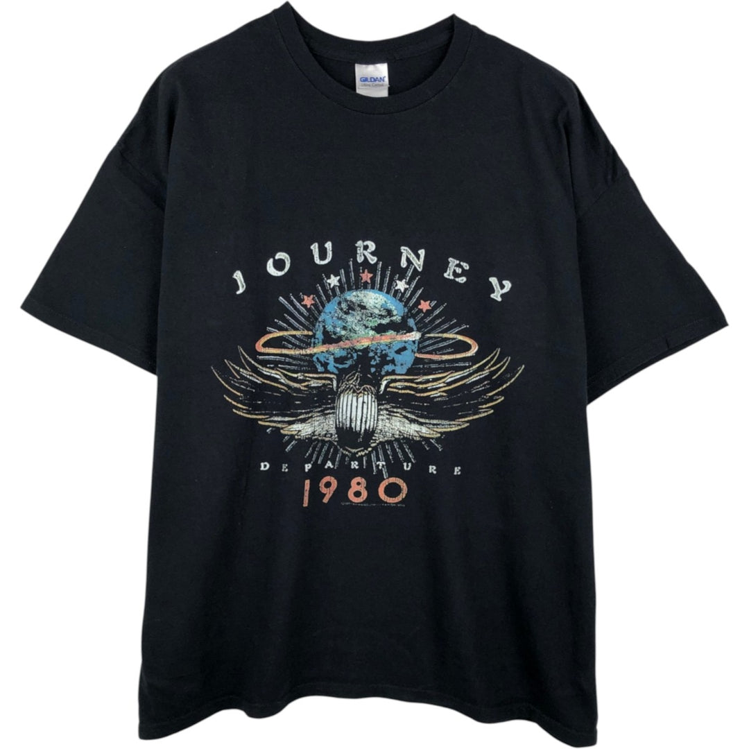 Gildan Journey Band T-shirt, Men's XL equivalent. cotton black type Vintage Second Hand