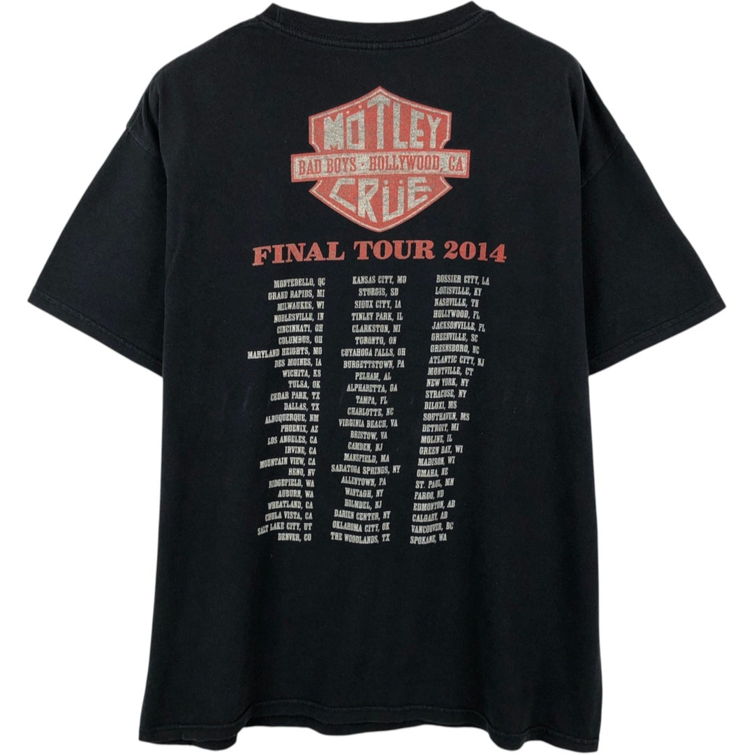 M&O Gold MOTLEY CRUE Band T-Shirt (Men's Size L) cotton black type Vintage Second Hand