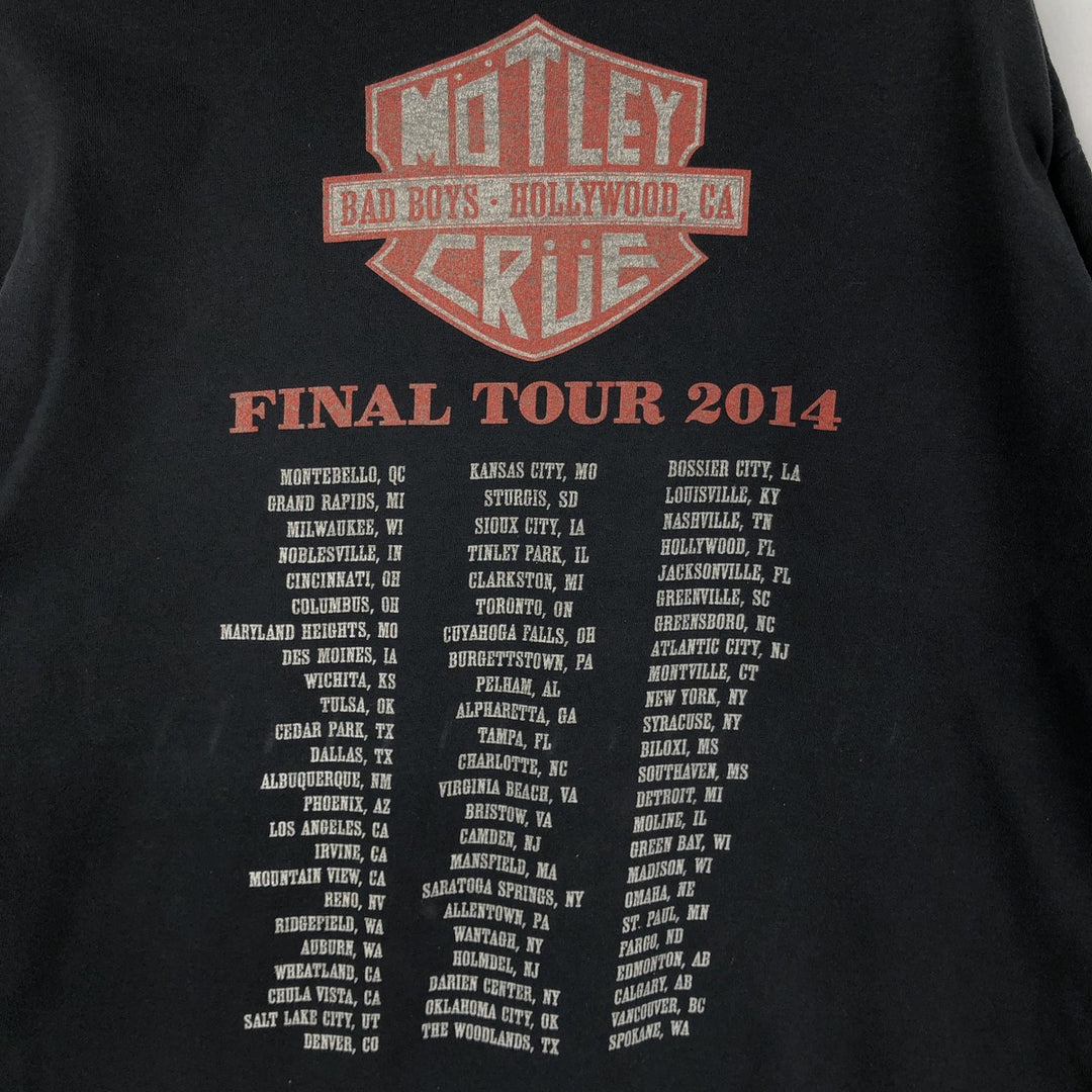 M&O Gold MOTLEY CRUE Band T-Shirt (Men's Size L) cotton black type Vintage Second Hand