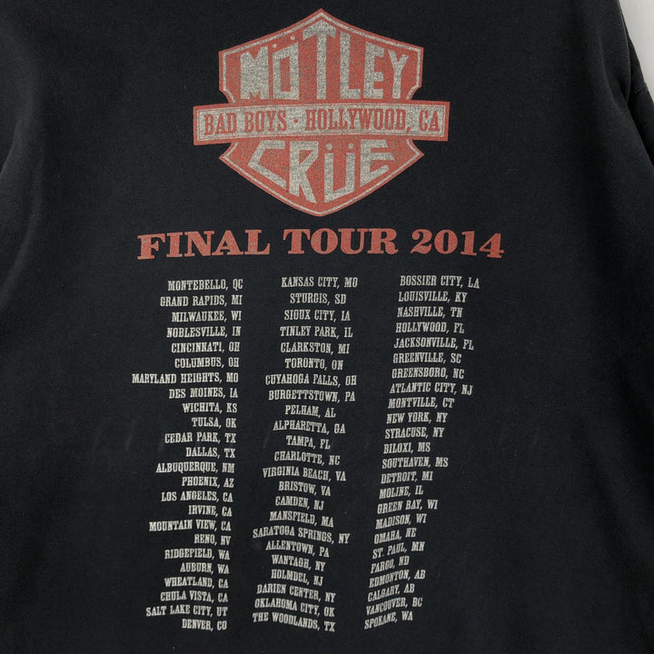 M&O Gold MOTLEY CRUE Band T-Shirt (Men's Size L) cotton black type Vintage Second Hand