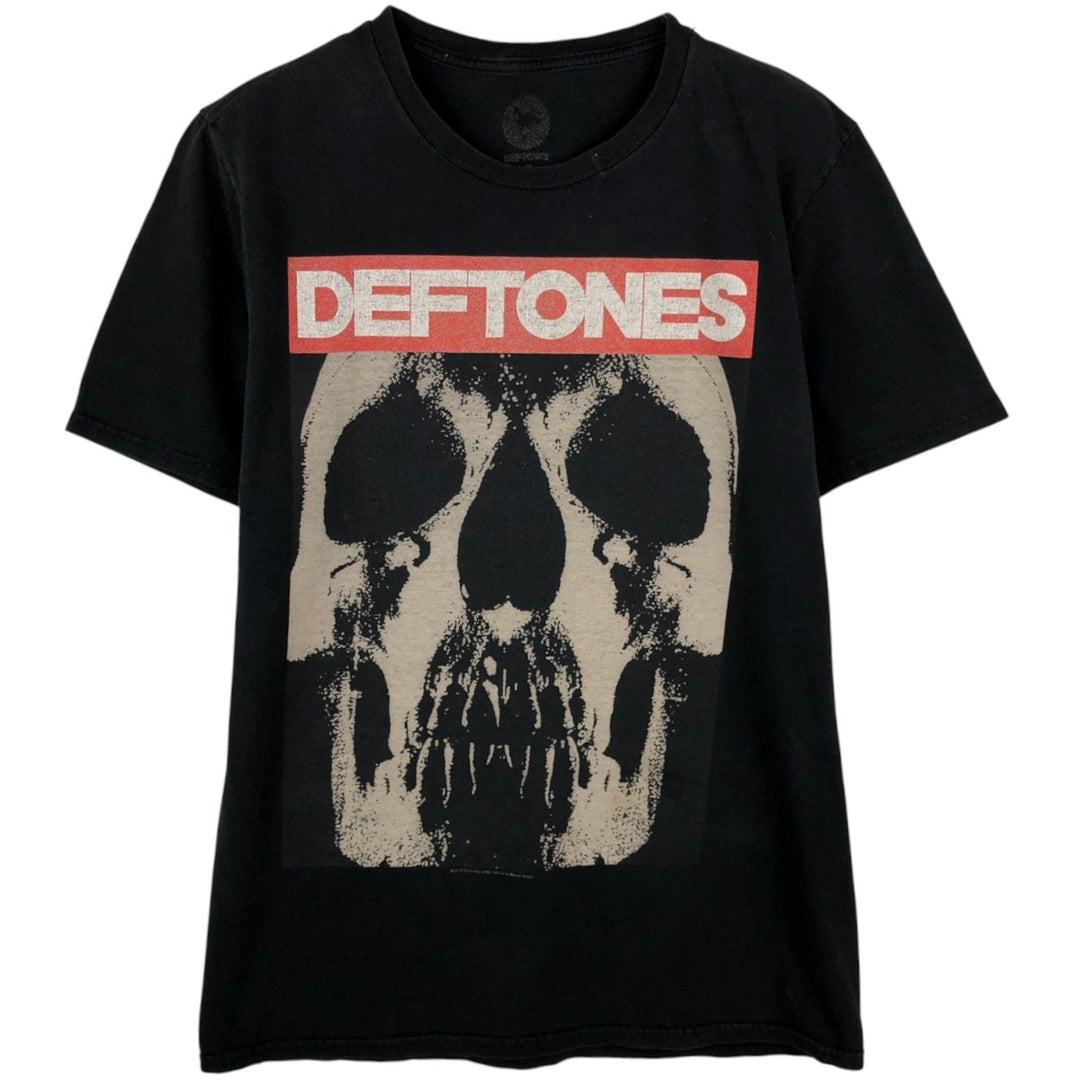 DEFTONES Skull Pattern Band T-Shirt (Men's Size S) unclear black type Vintage Second Hand
