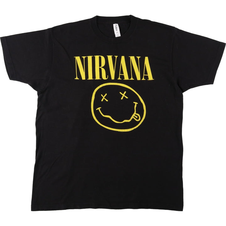 TULTEX NIRVANA Nirvana Band T-shirt, Band T, Men's Size L cotton black type Vintage Second Hand