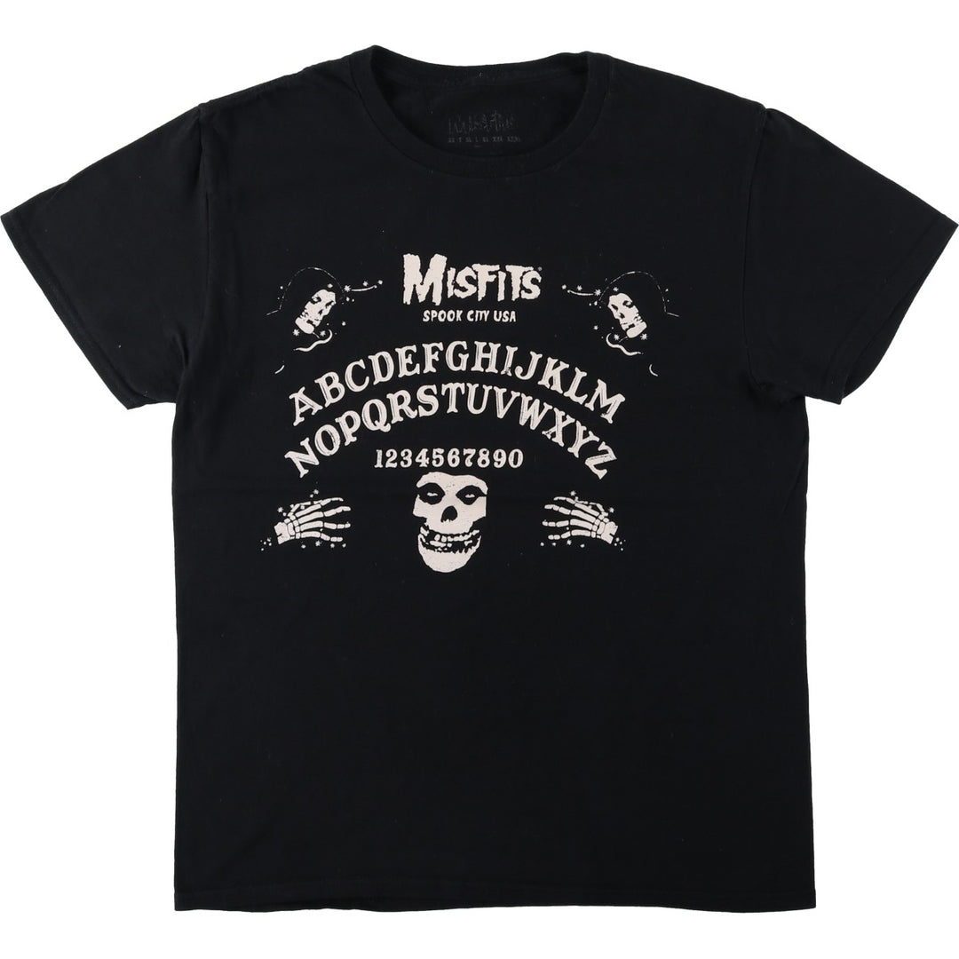MISFITS Skull Pattern Band T-shirt, Men's L size cotton black type Vintage Second Hand