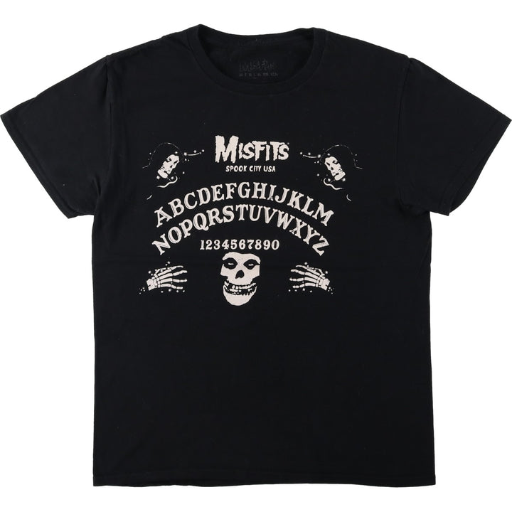 MISFITS Skull Pattern Band T-shirt, Men's L size cotton black type Vintage Second Hand