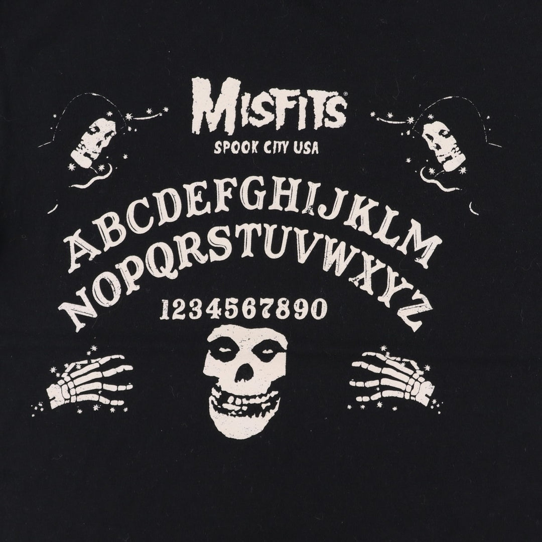 MISFITS Skull Pattern Band T-shirt, Men's L size cotton black type Vintage Second Hand