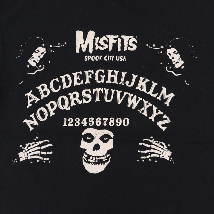 MISFITS Skull Pattern Band T-shirt, Men's L size cotton black type Vintage Second Hand