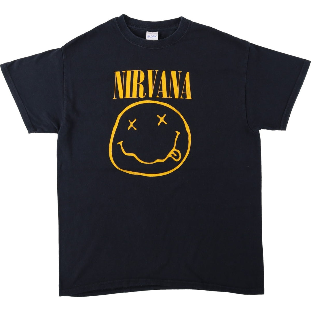 NIRVANA Nirvana Band T-shirt, Band T, Men's M size cotton black type Vintage Second Hand