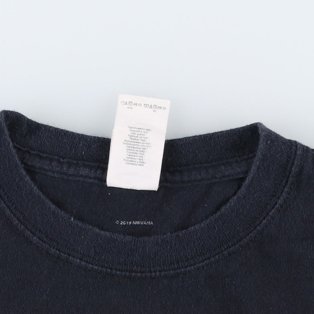 NIRVANA Nirvana Band T-shirt, Band T, Men's M size cotton black type Vintage Second Hand