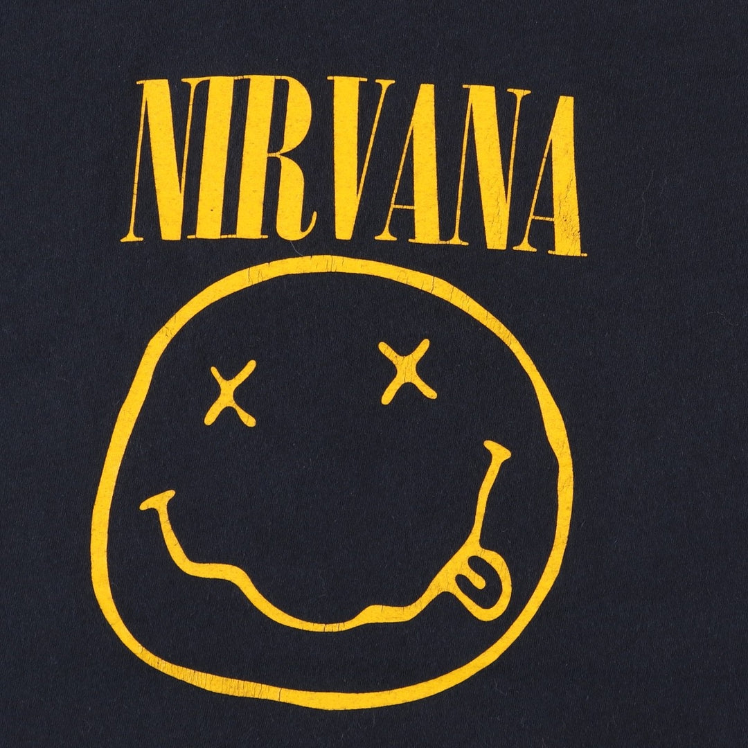 NIRVANA Nirvana Band T-shirt, Band T, Men's M size cotton black type Vintage Second Hand