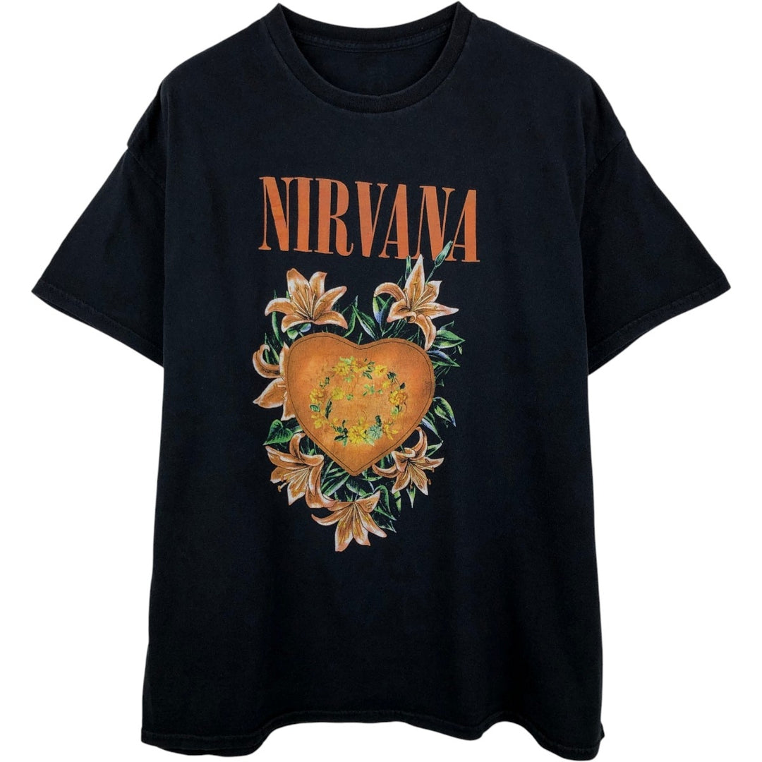 NIRVANA Nirvana Band T-shirt, Band T, Men's XL size unclear black type Vintage Second Hand